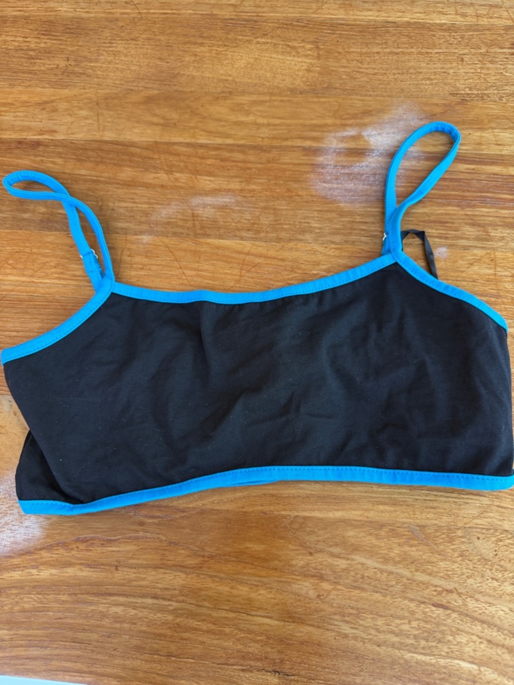 superdown Black Bralette with Bright Blue Trim